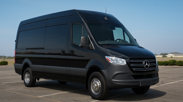 Exterior of Charter Bus Company Davie's 14 Passenger Sprinter Limousine in Davie