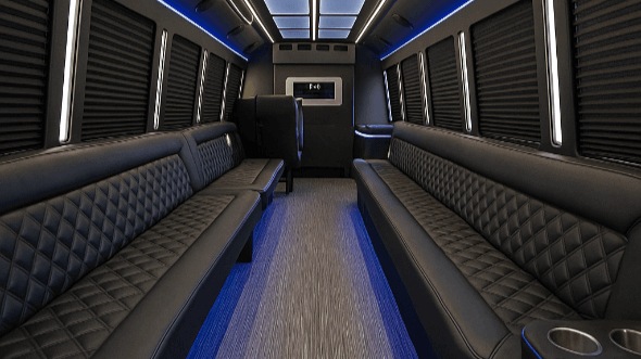 Interior of Charter Bus Company Davie's 20 Passenger Party Bus in Davie