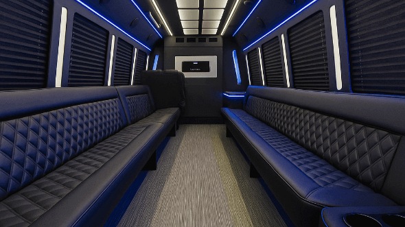 Interior of Charter Bus Company Davie's 25 Passenger Party Bus in Davie