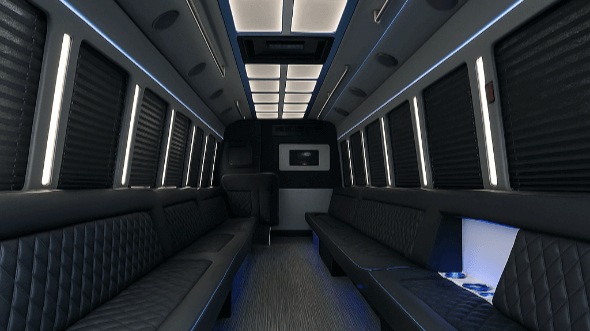 Interior of Charter Bus Company Hollywood's 25 Passenger Party Bus in Hollywood