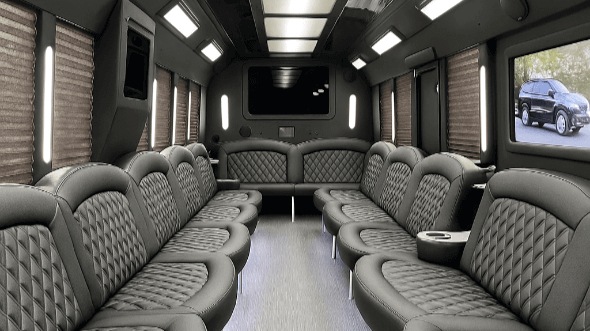 Interior of Charter Bus Company Lauderhill's 25 Passenger Party Bus in Lauderhill