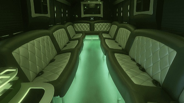Interior of Charter Bus Company Plantation's 25 Passenger Party Bus in Plantation