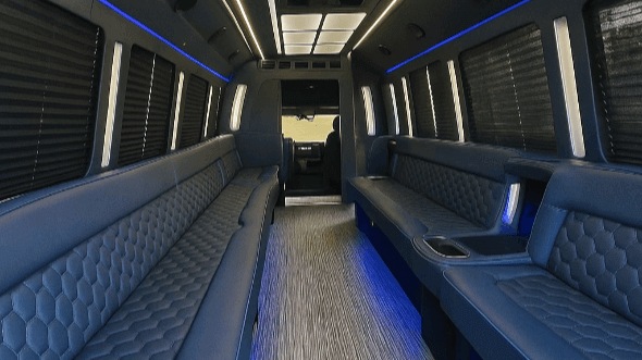 Interior of Charter Bus Company Coral Springs's 28 Passenger Party Bus in Coral Springs