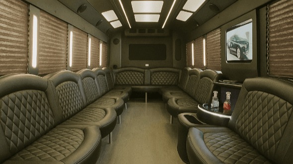 Interior of Charter Bus Company Hollywood's 28 Passenger Party Bus in Hollywood