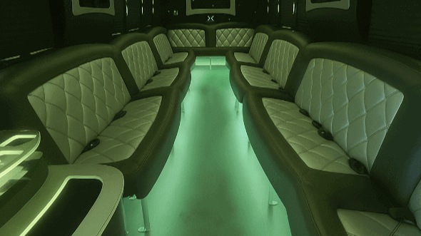 Interior of Charter Bus Company Margate's 28 Passenger Party Bus in Margate
