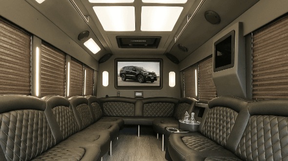 Interior of Charter Bus Company Miramar's 28 Passenger Party Bus in Miramar