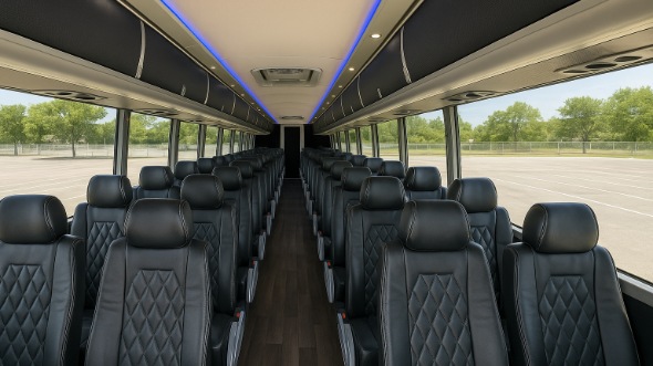 Interior of Charter Bus Company Pembroke Pines's 40 Passenger Charter Bus in Pembroke Pines