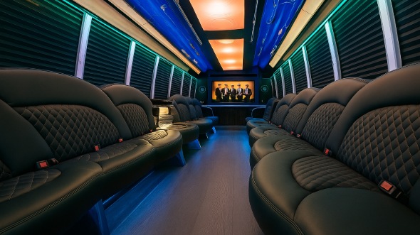 Interior of Charter Bus Company Sunrise's 40 Passenger Party Bus in Sunrise