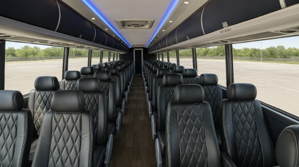 Interior of Charter Bus Company Pembroke Pines's 46 Passenger Charter Bus in Pembroke Pines