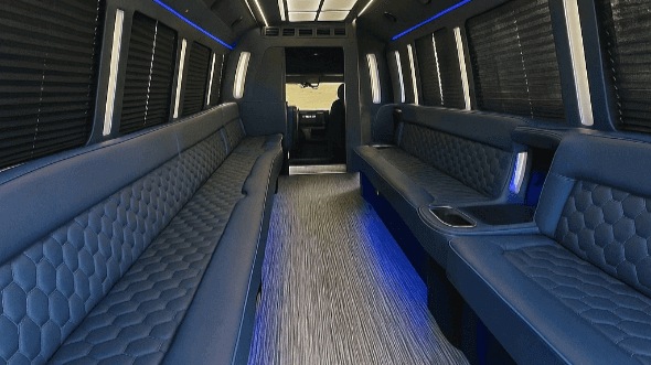 Interior of Charter Bus Company Hollywood's 50 Passenger Party Bus in Hollywood