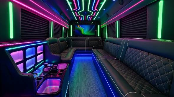 pembroke pines 25 passenger party bus interior