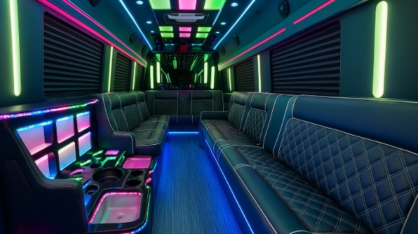 pembroke pines 30 passenger party bus interior